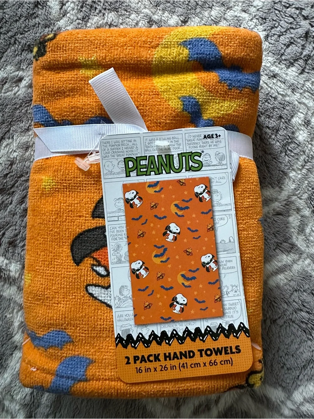 Peanuts Snoopy Orange Halloween Hand Towels - 2 Pack 16” x 26”